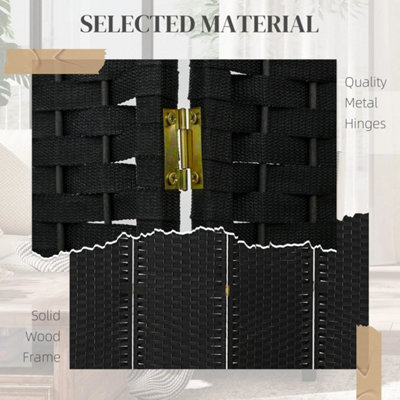 6 Panel Folding Room Divider, Privacy Screen