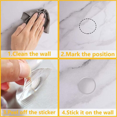 6 Pcs Adhesive Door Stops Transparent Silicone Pad Wall Buffer ...