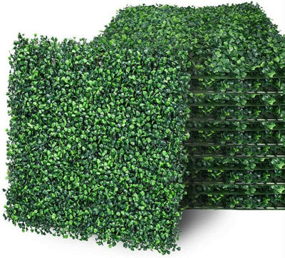 6 PCS Artificial Leaves Hedge Panels Hedge Wall Panels Trellis with Artificial Leaves Artificial Grass Backdrop Wall 50cm X 50cm