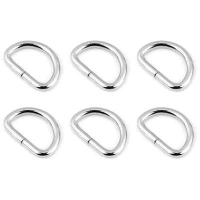 6 Pcs Buckles Set for 25 mm / 1" Webbing Strap, 6 x D Rings, Metal, Silver, Bag Making, Accessories, Straps, DIY, Crafts