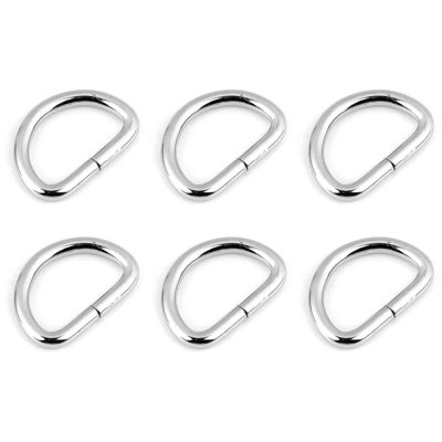 6 Pcs Buckles Set for 25 mm / 1" Webbing Strap, 6 x D Rings, Metal, Silver, Bag Making, Accessories, Straps, DIY, Crafts