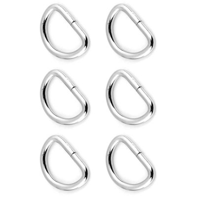 6 Pcs Buckles Set for 25 mm / 1" Webbing Strap, 6 x D Rings, Metal, Silver, Bag Making, Accessories, Straps, DIY, Crafts