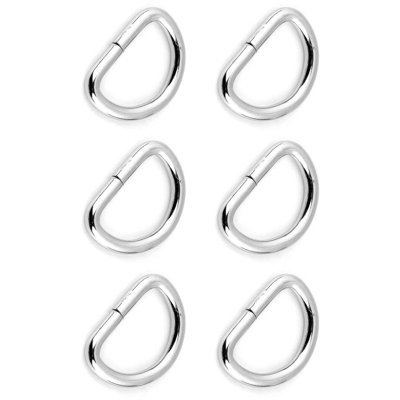 6 Pcs Buckles Set for 25 mm / 1" Webbing Strap, 6 x D Rings, Metal, Silver, Bag Making, Accessories, Straps, DIY, Crafts