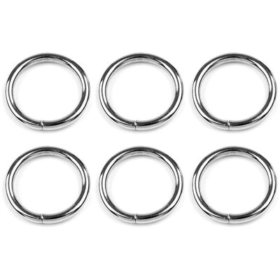 6 Pcs Buckles Set for 40 mm / 1.57" Webbing Strap, 6 x O Rings, Metal, Silver, Bag Making, Accessories, Straps, DIY, Crafts