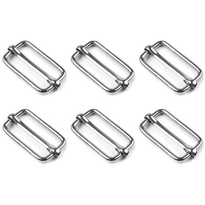 6 Pcs Buckles Set for 40 mm / 1.57" Webbing Strap, 6 x Triglide Sliders, Metal, Silver, Bag Making, Accessories, Straps, DIY