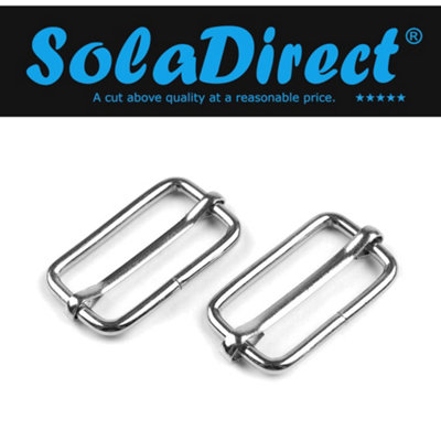6 Pcs Buckles Set for 40 mm / 1.57" Webbing Strap, 6 x Triglide Sliders, Metal, Silver, Bag Making, Accessories, Straps, DIY