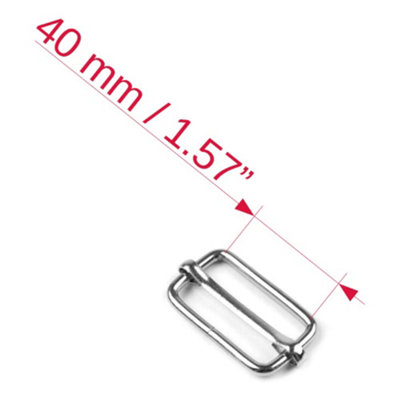 6 Pcs Buckles Set for 40 mm / 1.57" Webbing Strap, 6 x Triglide Sliders, Metal, Silver, Bag Making, Accessories, Straps, DIY