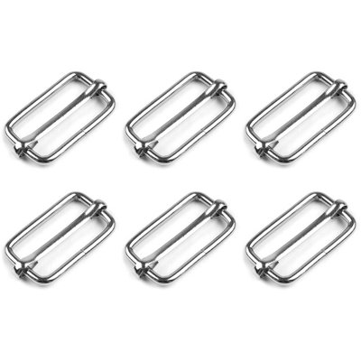 6 Pcs Buckles Set for 40 mm / 1.57" Webbing Strap, 6 x Triglide Sliders, Metal, Silver, Bag Making, Accessories, Straps, DIY