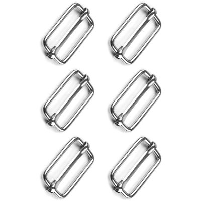6 Pcs Buckles Set for 40 mm / 1.57" Webbing Strap, 6 x Triglide Sliders, Metal, Silver, Bag Making, Accessories, Straps, DIY