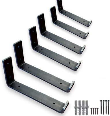 6 Pcs Heavy Duty Shelf Brackets for Scaffold Board Shelving 6mm Thick