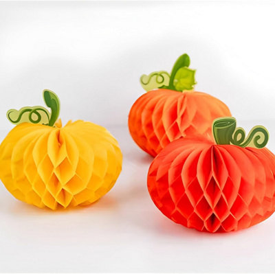 Uonlytech 6Pcs Halloween Paper Pumpkin Honeycombs, Folding Portable Pumpkin Shape Honeycomb Tissue Paper Pumpkins Lanterns For Halloween Party Outdoor...