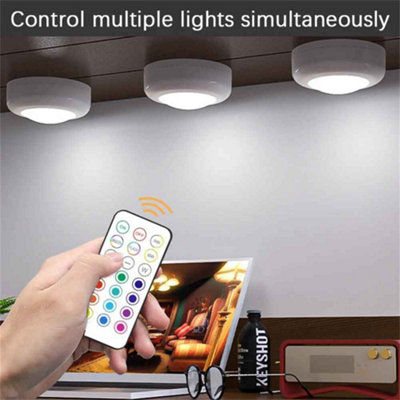 6 Pcs RGB Color LED Cabinet Lights with Remote Control for Home and ...