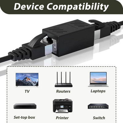 RJ45 Connector Coupler - Ethernet Cable Extender Adapter