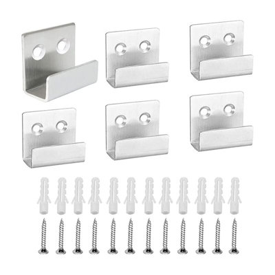 Stainless Steel U Mounting Brackets – 6 Pack, 40x35mm, Heavy Duty Hanger For Mirrors, Tiles, Pictures