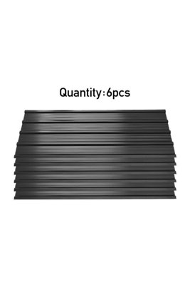 6 Pcs Steel Corrugated Panels Roofing Sheet,Heavy Duty Metal Roof Panels,Charcoal Black, L 115cm W 45cm