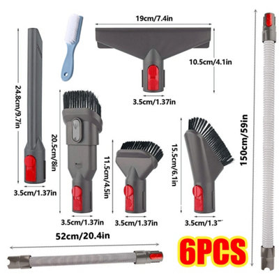6-Piece Attachment Kit Fit for Dyson V7 V8 V10 V11 V12 Brush2 Brush