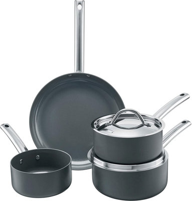 6 Piece Dark Grey Kitchen Cookware Set Dishwasher & Oven Safe
