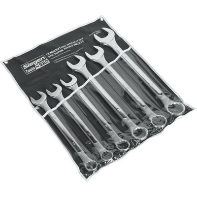6-Piece Extra Large Combination Spanner Set - Durable Wrenches for Industrial and Agricultural Use