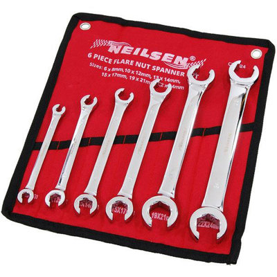 6 Piece Flare Nut Wrench / Spanner Set (Neilsen CT1424)