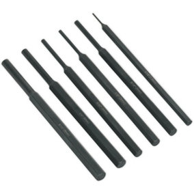 6 Piece Parallel Pin Punch Set - Hardened & Tempered - Corrosion Resistant