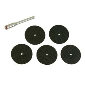 6 Piece Resin Cutting Disc Kit 5 x 31mm Discs & 1 x 3.1mm Diameter Mandrel