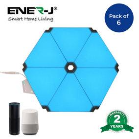 6 Piece Smart WIFI Triangle Wall Light with Remote Control, Smart LED Modular Light Panels