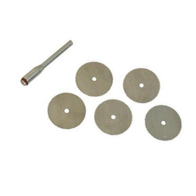 6 Piece Steel Cutting Disc Kit 22mm discs 3.1mm Mandrel Set Rotary Drill