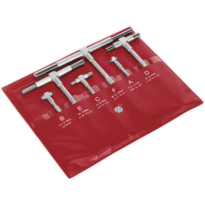 6 Piece Telescopic Bore Gauge Set - Diameter Measurement - Spring ...