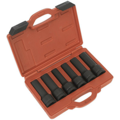 6-Piece TRX Star Female Deep Impact Socket Bit Set - Heavy-Duty 3/4" Drive