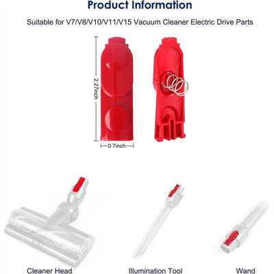 Rainbow Vacuum C-Clip Replacement - 2 Pack Push Button Locks For E-Series Wand