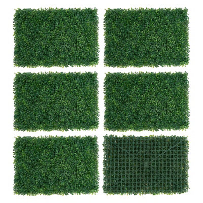 6 Pieces Green Simulation Milan Fake Plastic Plant Wall 600 x 400 mm