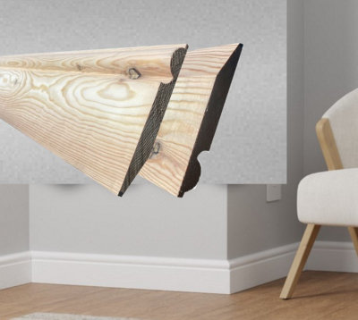6" Pine Torus/ Chamfered Skirting board (L)2700mm (W)145mm (T)18mm (pack of 4) FREE DELIVERY