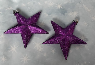 24 Mini Purple Christmas Tree Baubles Tree Decoration Ornament Glitter  Gloss 3cm