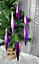 6 Purple Teardrop Christmas Tree Baubles Elegant Tree Decoration Ornaments 15cm