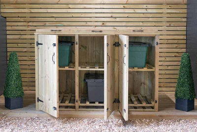 6 Recycle Box Store - L80.4 x W180.5 x H120 cm - Timber