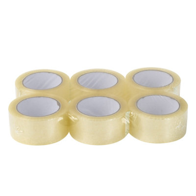 6 Rolls General Purpose Packing Parcel Tape - Clear Transparent 50mm x 60m