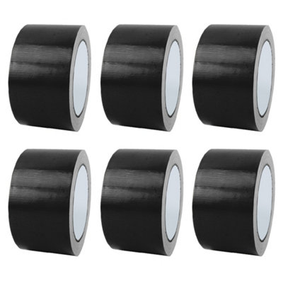 6 Rolls Multipurpose Cloth Tape, 5cm x 10m Black, Hand Tearable, High ...