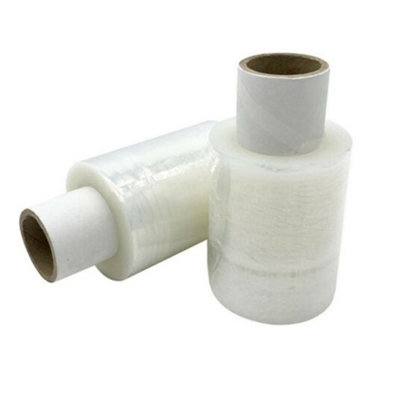 6 Rolls Of Clear 100mm x 150m Mini Stretch Shrink Wrap Handy Sized 17mu Rolls - 3