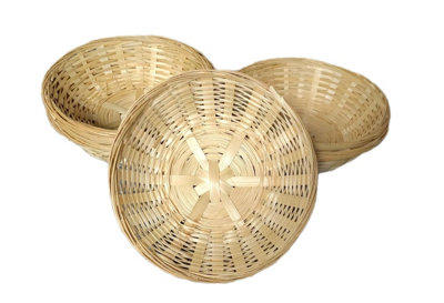 6 Round Wicker Bread Basket Small Woven Bamboo Hamper Basket Storage Snack Bowl