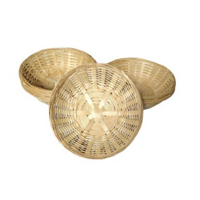 6 Round Wicker Bread Basket Small Woven Bamboo Hamper Basket Storage Snack Bowl