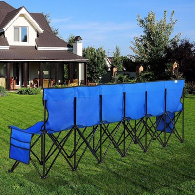 6-Seat Folding Sport Bench, Outdoor Picnic Camping/Family Chair ...
