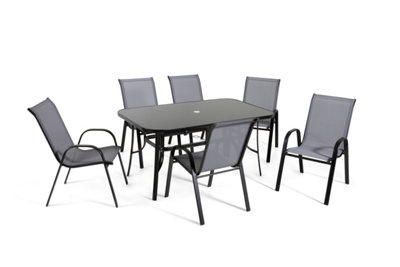 Black outdoor dining chairs store set of 6