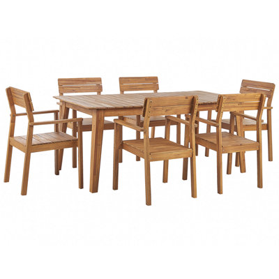 6 Seater Acacia Wood Garden Dining Set FORNELLI