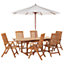 6 Seater Acacia Wood Garden Dining Set JAVA with Parasol (12 Options)