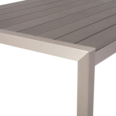 6 Seater Aluminium Garden Dining Set Grey VERNIO - 4