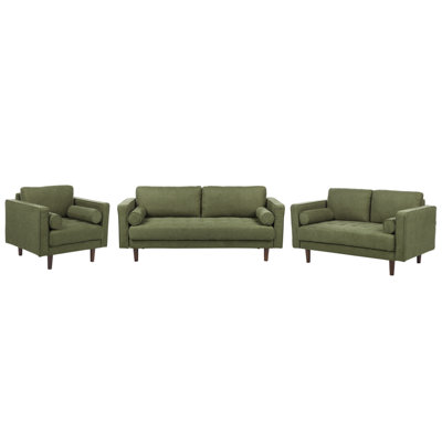 6 Seater Fabric Living Room Set Green NURMO