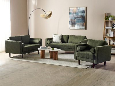 6 Seater Fabric Living Room Set Green NURMO