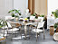 6 Seater Garden Dining Set Black Granite Top with White Chairs GROSSETO