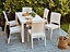 6 Seater Garden Dining Set White FOSSANO