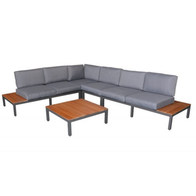 6 Seater Modular Corner Lounging Garden Set Including Cushions | DIY at B&Q